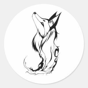 Adesivo Tribal Fox Tattoo Design