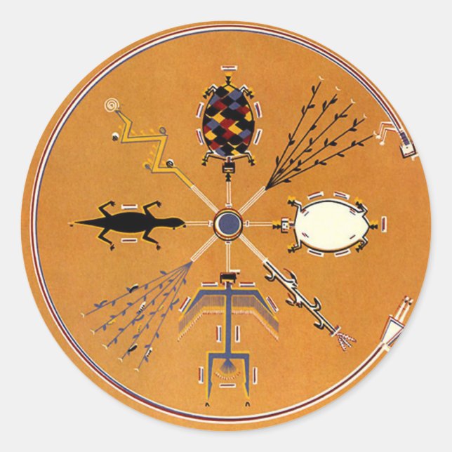 Adesivo Tribal Nativa Americana de Pintura (Frente)