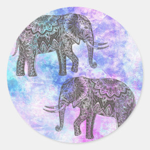Adesivo Tribal Negra-Rosa Elefante Brilhante