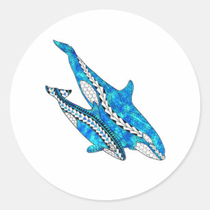 Adesivo Tribal Orca Whales