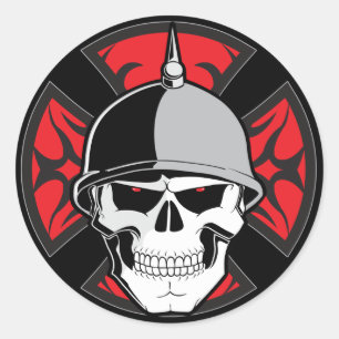 Adesivo Tribal Round Cross Skull