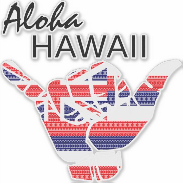 ADESIVO TRIBAL SHAKA (HANG LOOSE) ALOHA HAWAII HIFLAG TRBL (Frente)