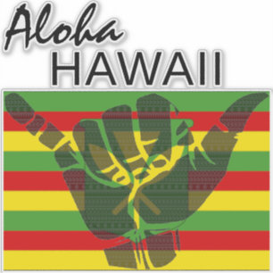 ADESIVO TRIBAL SHAKA (HANG LOOSE) ALOHA HAWAII KANAKA BG
