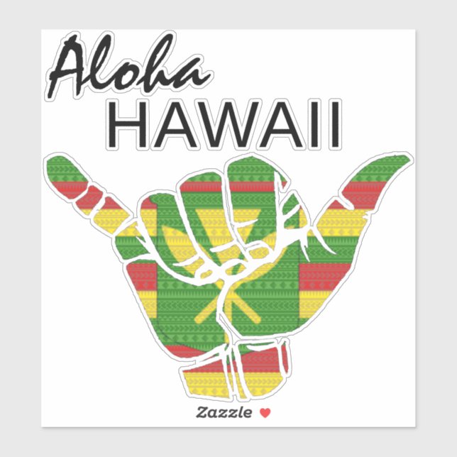 ADESIVO TRIBAL SHAKA (HANG LOOSE) ALOHA HAWAII KANAKA LT (Folha)