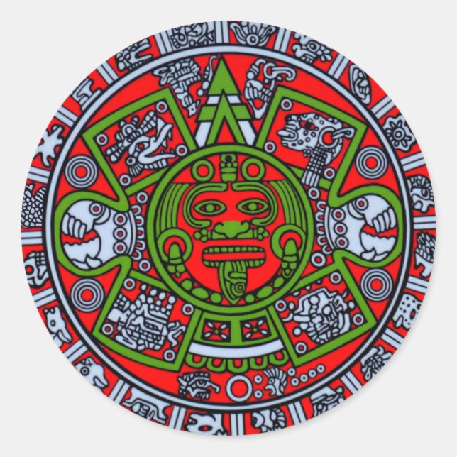 Adesivo Tribo nativa México Aztec Sun Disque latino hispân (Frente)