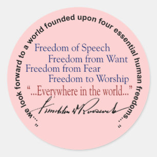 Adesivo Tributo das liberdades do FDR quatro