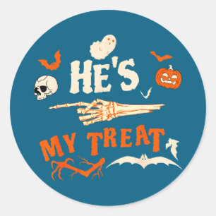 Adesivo Trick esqueleto engraçado halloween casais combina