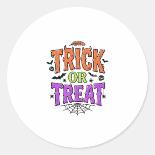 Adesivo Trick Halloween Tratamento Engraçado Teia de Aranh
