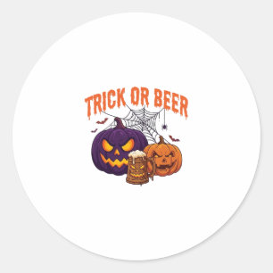 Adesivo Trick Or Beer Halloween Abóboras Caneca Teia de Ar