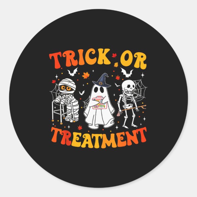 Adesivo Trick Or Pt Physical Therapy Therast Halloween  (Frente)