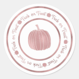 Adesivo Trick or Treat & Abóbora Rose Gold Glam Halloween
