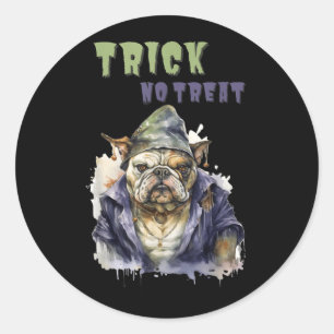 Adesivo Trick or Treat _ Cachorro Duende _ Bulldog Inglês