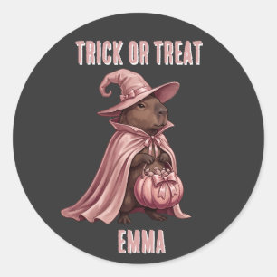 Adesivo Trick or Treat Capivara Bruxa