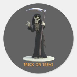 Adesivo Trick or Treat. Cartoon Grim Reaper