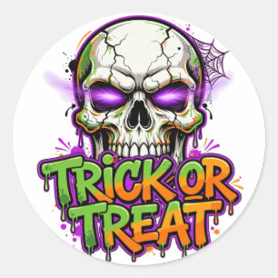 Adesivo Trick or Treat Crânio Halloween