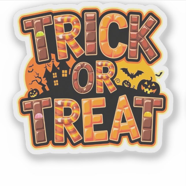 Adesivo Trick or Treat halloween (Frente)