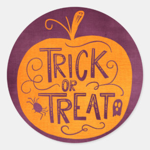 Adesivo Trick or Treat Halloween Abóbora