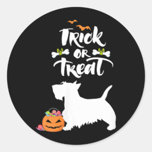 Adesivo Trick Or Treat Scottie Terrier Escocês Feminino
