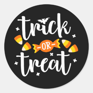 Adesivo Trick or Treat Texto de Design de Halloween Doce