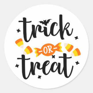 Adesivo Trick or Treat Tipografia de Halloween Design Doce