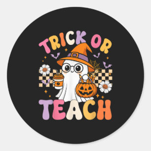 Adesivo Trick Ou Ensine Café Fantasma Cute Pumpkins Hallow
