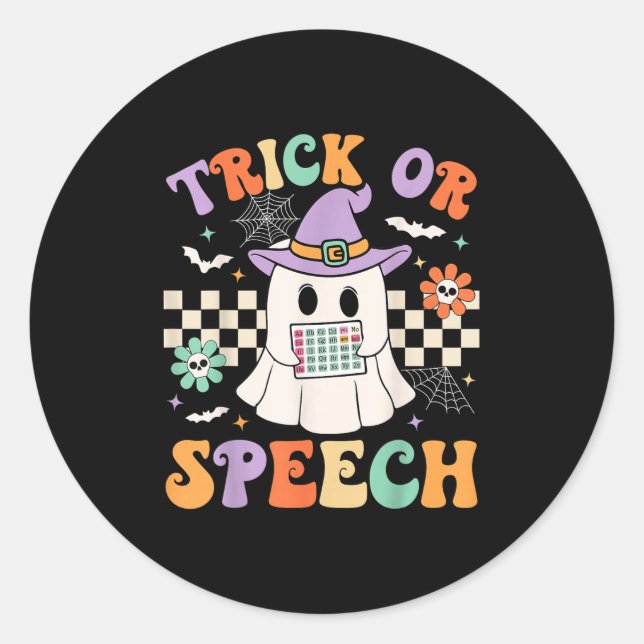 Adesivo Trick Ou Speech Halloween Bp Retro Speech Therapy (Frente)