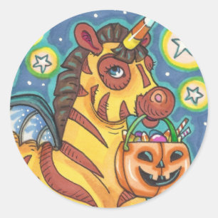 ADESIVO TRICK OU TRATAMENTO DA BOMBA ZEBRA, COTE HALLOWEEN