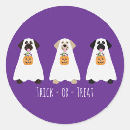 Adesivo Trick Ou Tratar Cães Fantasmas Do Labrador Retriev