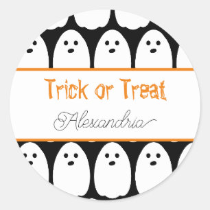 Adesivo Trick ou Tratar Fantasmas Cute Personalizados do H