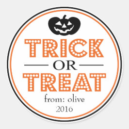 Adesivo Trick Ou Tratar Jack O Lanterna (Preto / Laranja)