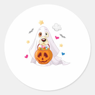 Adesivo Trick Ou Tratar O Fantasma Do Cão De Halloween