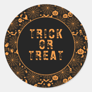 Adesivo Trick ou Tratar o Spooky Orange e o Black Hallowee