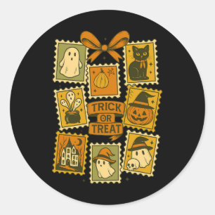 Adesivo Trick Ou Tratar Vintage Halloween Retro Postage St