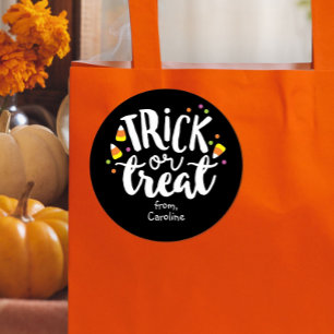 Adesivo Trick ou Trate Halloween Candy Corn Cute Favor Bag