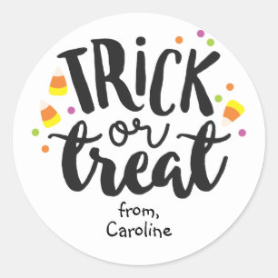 Adesivo Trick ou Trate Halloween Candy Corn Cute Favor Bag
