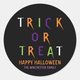 Adesivo Trick ou trate o Halloween engraçado e colorido