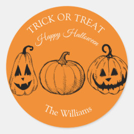 Adesivo Trick ou Treine a Abóbora do Halloween