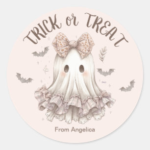 Adesivo Trick ou Treine Ghost Girl Pastel Halloween
