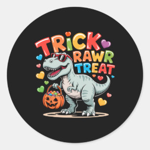 Adesivo Trick Rawr Treat Dinossauro Trex Menino Dia das Br