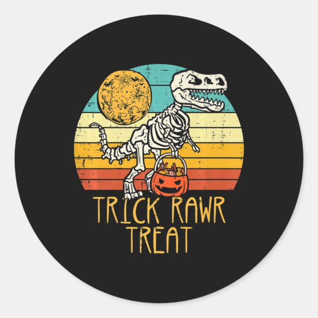 Adesivo Trick Rawr Trex Skeleton Trex Toddler Boys H (Frente)