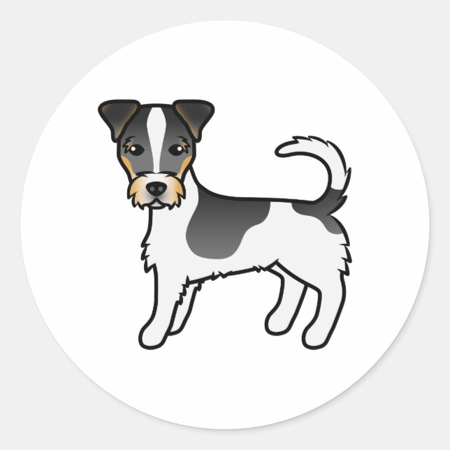 Adesivo Tricolor Rough Coat Jack Russell Terrier (Frente)