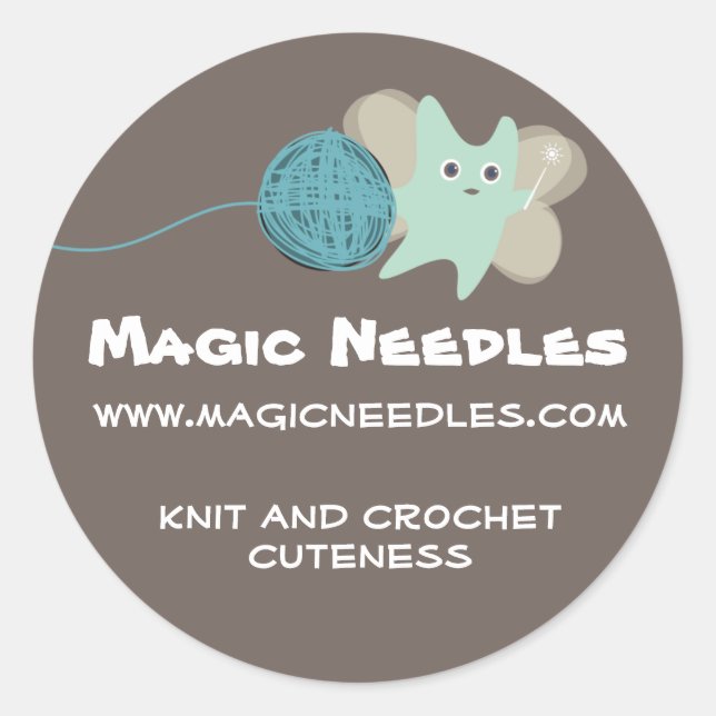 Adesivo tricotando uma bola de fio voadora de monstro giro (Frente)