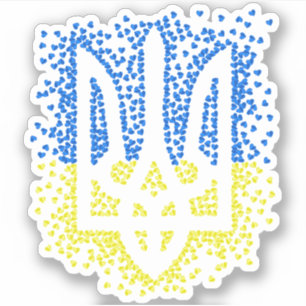 Adesivo Tridente de emblem ucraniano trizub espalhando cor