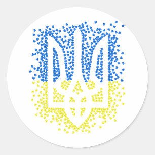 Adesivo Tridente de emblem ucraniano trizub espalhando cor