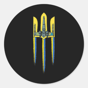 Adesivo Tridente Tryzub Símbolo Brasão Logo Ucraniano