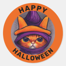 Trigo Laranja com Bruxo Roxo Feliz Dia das Bruxas
