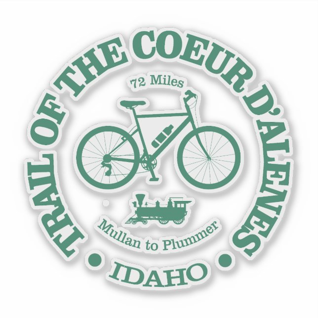 Adesivo Trilha do Coeur d'Alene (ciclismo) (Frente)