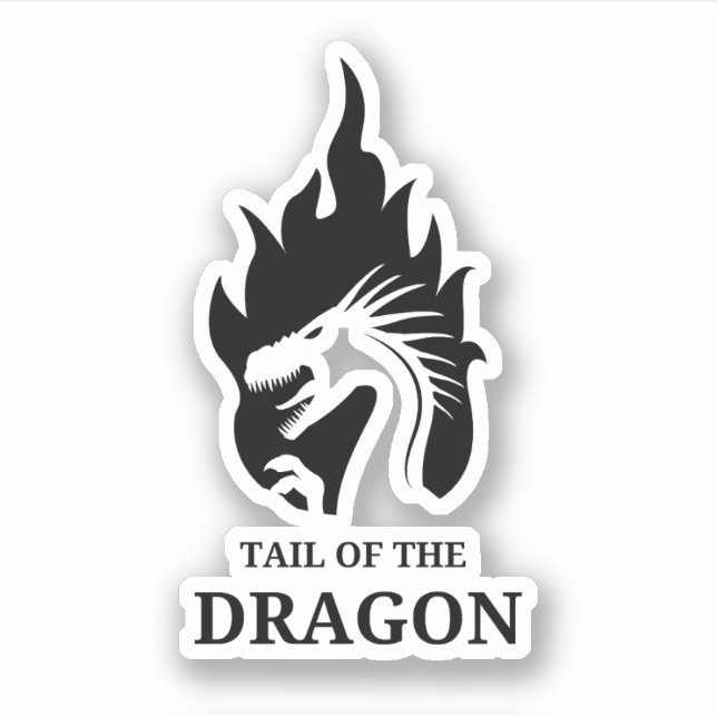 Adesivo Trilha do Dragon Deals Gap - Viagem de Moto-Ciclo (Frente)