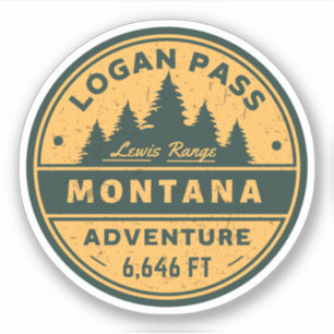 Adesivo Trilha Logan Pass, passo alpino de Montana