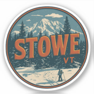 Adesivo Trilhas de esqui ao ar livre no inverno em Stowe,